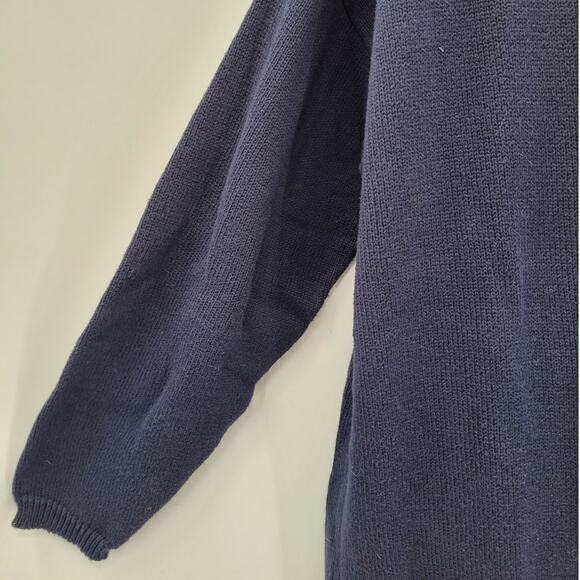 Joan Vass Blue‎ Knit Button Up Pockets Oversized Cardigan Sweater Top - Picture 9 of 13